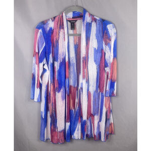 Ali Miles Cardigan Womens XL Open Front Sheer Kimono Artsy Top Lagenlook